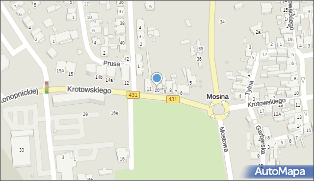 Mosina, Krotowskiego, 10, mapa Mosina