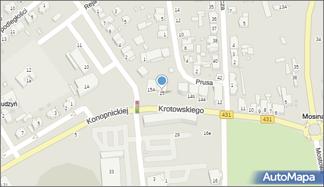 Mosina, Krotowskiego, 15, mapa Mosina
