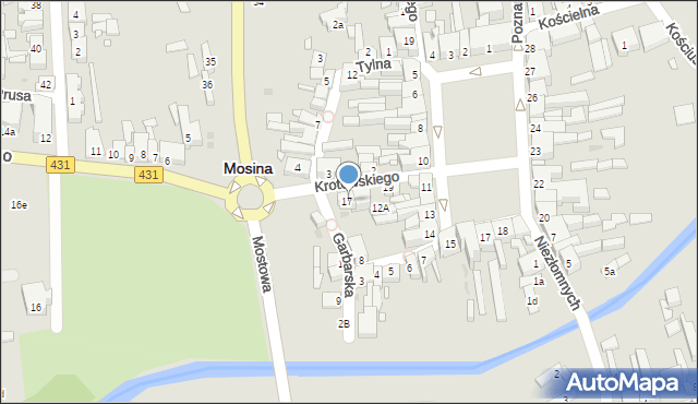 Mosina, Krotowskiego, 18, mapa Mosina