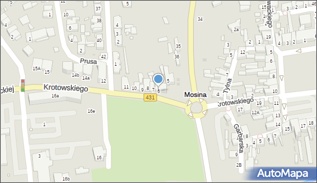 Mosina, Krotowskiego, 6, mapa Mosina