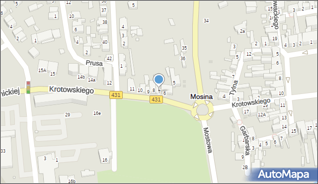 Mosina, Krotowskiego, 7, mapa Mosina