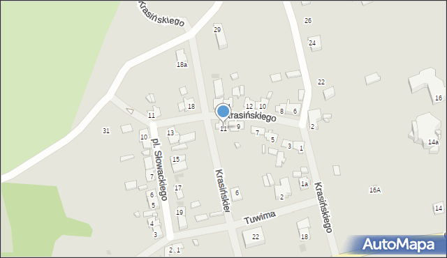 Mrągowo, Krasińskiego Zygmunta, 11, mapa Mrągowo