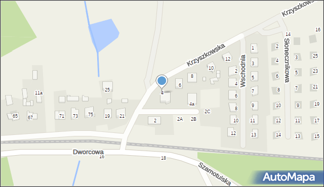 Mrowino, Krzyszkowska, 4, mapa Mrowino