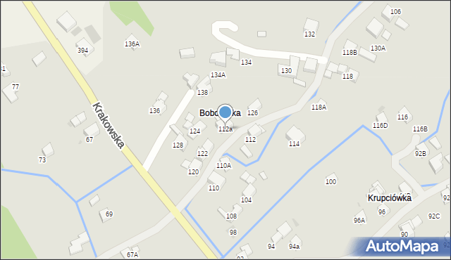 Mszana Dolna, Krakowska, 112a, mapa Mszana Dolna