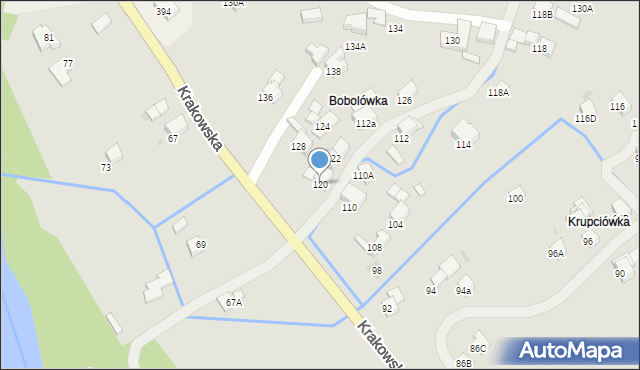 Mszana Dolna, Krakowska, 120, mapa Mszana Dolna