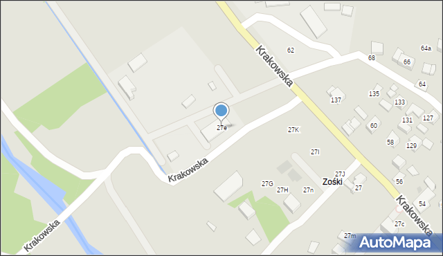 Mszana Dolna, Krakowska, 27e, mapa Mszana Dolna