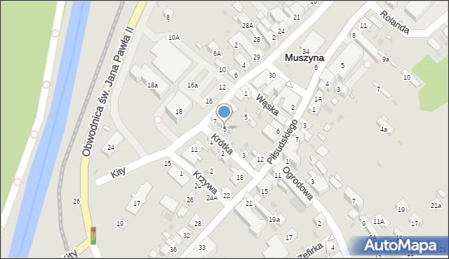 Muszyna, Krótka, 5, mapa Muszyna