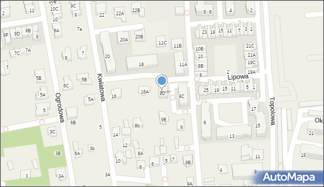 Mysiadło, Krótka, 9D, mapa Mysiadło