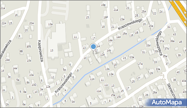 Myślenice, Kraszewskiego Józefa Ignacego, 12b, mapa Myślenice