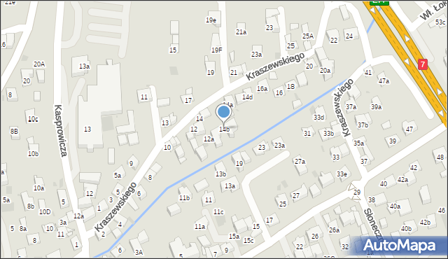 Myślenice, Kraszewskiego Józefa Ignacego, 14b, mapa Myślenice