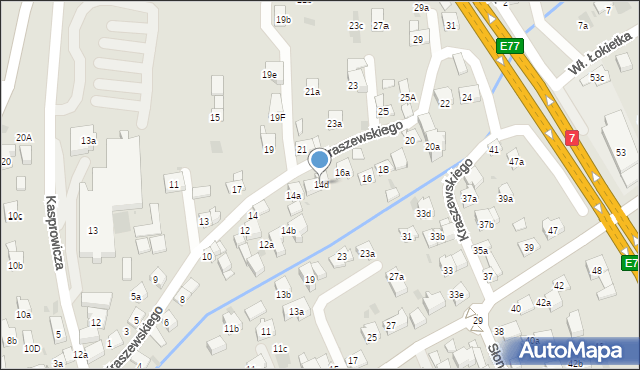 Myślenice, Kraszewskiego Józefa Ignacego, 14d, mapa Myślenice