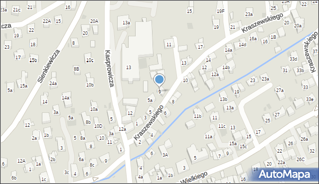 Myślenice, Kraszewskiego Józefa Ignacego, 9, mapa Myślenice