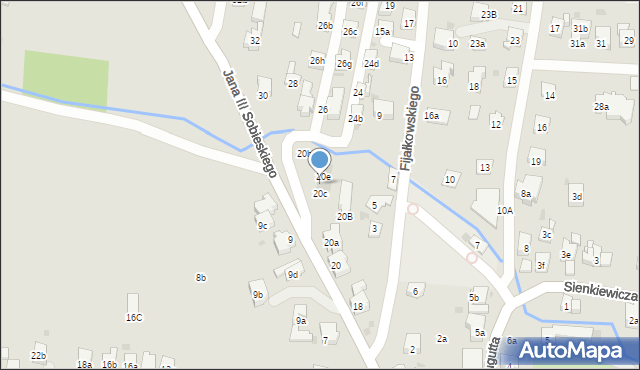 Myślenice, Króla Jana III Sobieskiego, 20d, mapa Myślenice