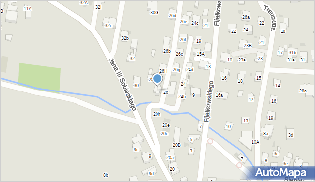 Myślenice, Króla Jana III Sobieskiego, 26a, mapa Myślenice