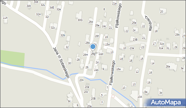 Myślenice, Króla Jana III Sobieskiego, 26g, mapa Myślenice