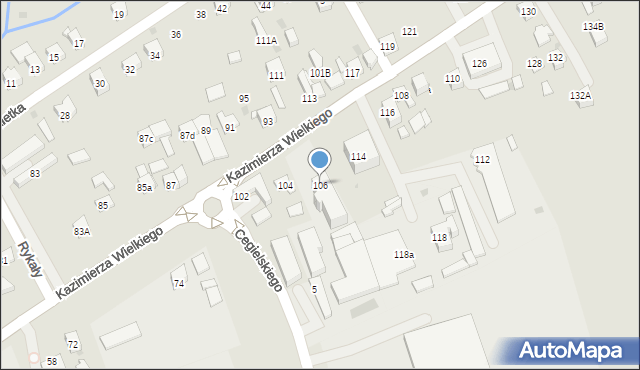 Myślenice, Króla Kazimierza Wielkiego, 106, mapa Myślenice