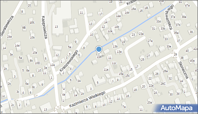 Myślenice, Króla Kazimierza Wielkiego, 11b, mapa Myślenice