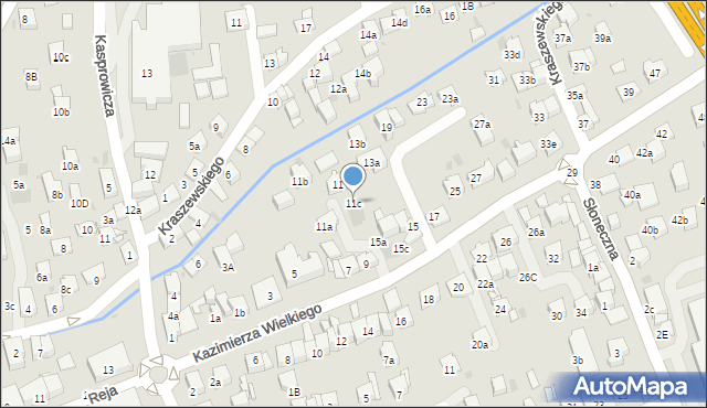 Myślenice, Króla Kazimierza Wielkiego, 11c, mapa Myślenice