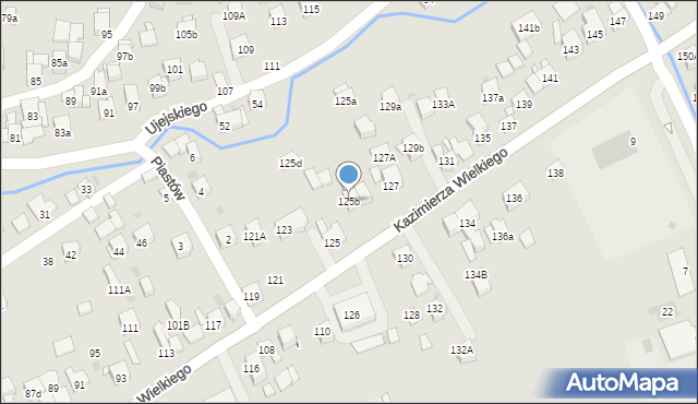 Myślenice, Króla Kazimierza Wielkiego, 125b, mapa Myślenice