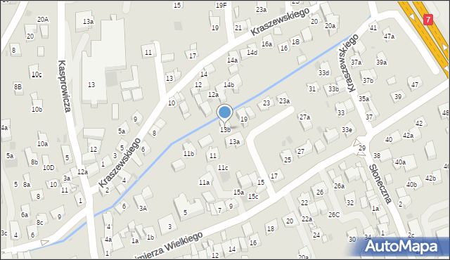 Myślenice, Króla Kazimierza Wielkiego, 13b, mapa Myślenice