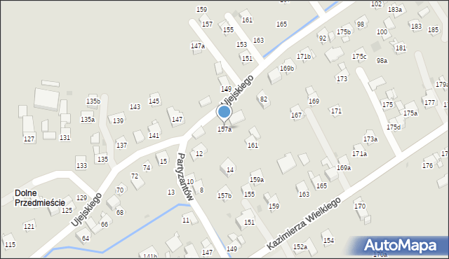 Myślenice, Króla Kazimierza Wielkiego, 157a, mapa Myślenice