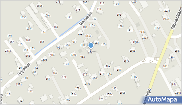 Myślenice, Króla Kazimierza Wielkiego, 181A, mapa Myślenice