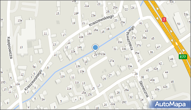 Myślenice, Króla Kazimierza Wielkiego, 23, mapa Myślenice