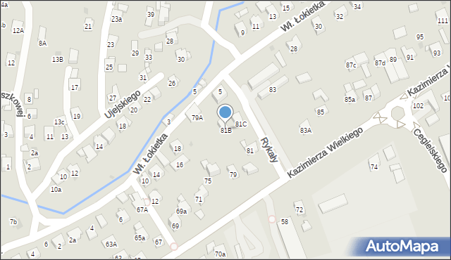 Myślenice, Króla Kazimierza Wielkiego, 81B, mapa Myślenice