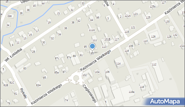 Myślenice, Króla Kazimierza Wielkiego, 93, mapa Myślenice