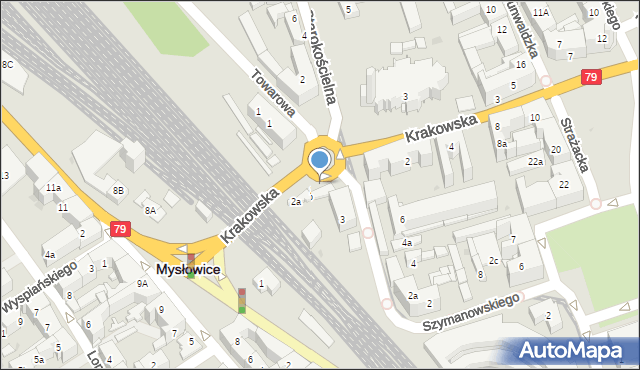 Mysłowice, Krakowska, 2d, mapa Mysłowice