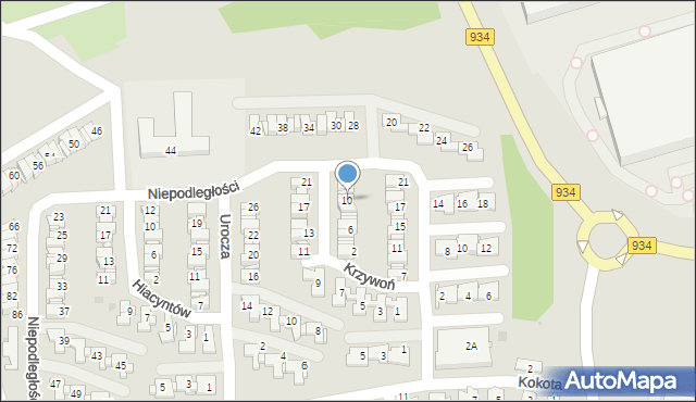 Mysłowice, Krzywoń Anieli, 10, mapa Mysłowice