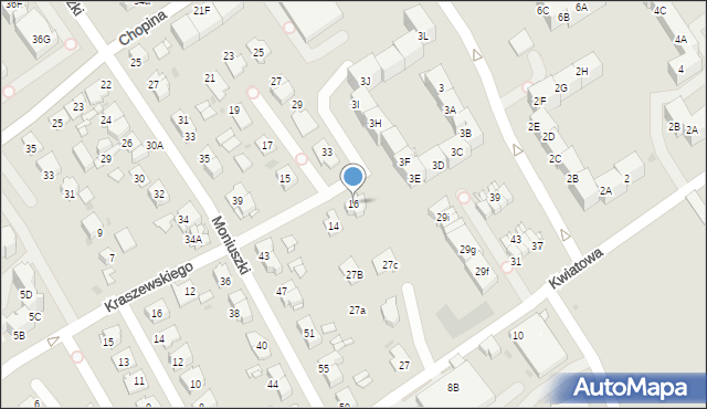Mysłowice, Kraszewskiego Józefa Ignacego, 16, mapa Mysłowice
