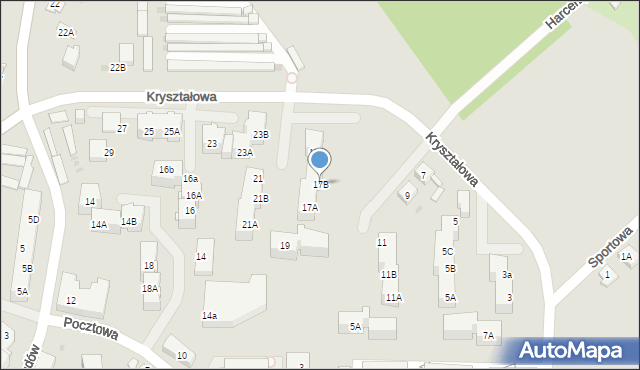 Mysłowice, Kryształowa, 17B, mapa Mysłowice