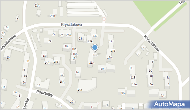 Mysłowice, Kryształowa, 21B, mapa Mysłowice