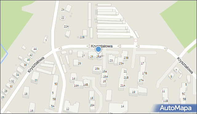 Mysłowice, Kryształowa, 25A, mapa Mysłowice