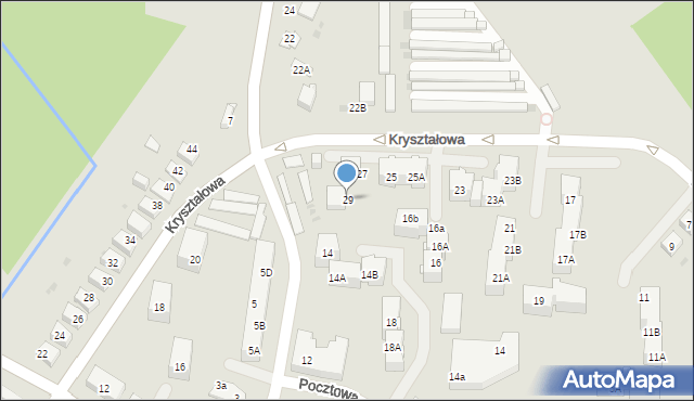 Mysłowice, Kryształowa, 29, mapa Mysłowice