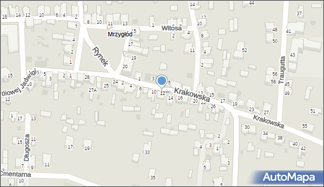 Myszków, Krakowska, 12, mapa Myszków