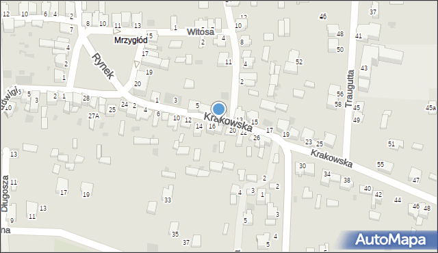 Myszków, Krakowska, 18, mapa Myszków