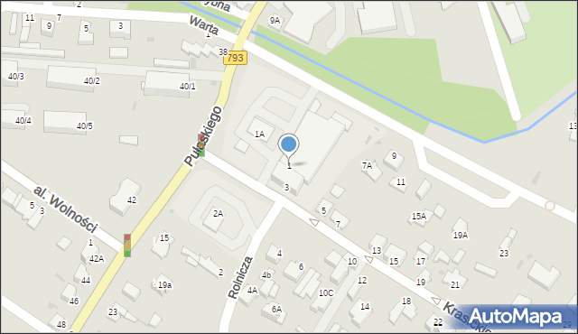 Myszków, Krasickiego, 1, mapa Myszków