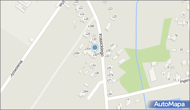 Myszków, Krasickiego, 132, mapa Myszków