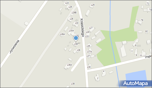 Myszków, Krasickiego, 134, mapa Myszków