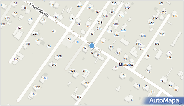 Myszków, Krasickiego, 64, mapa Myszków