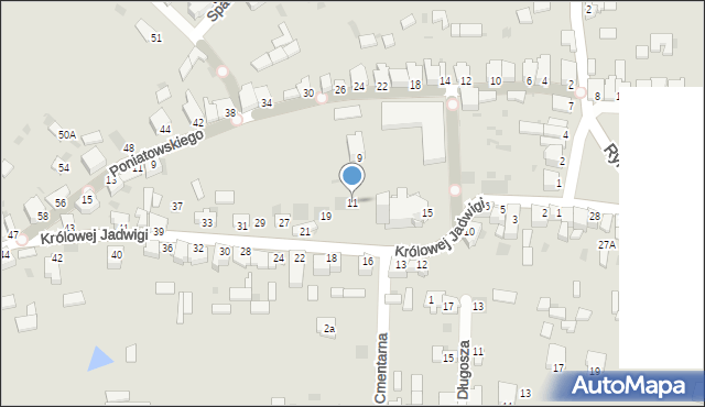 Myszków, Królowej Jadwigi, 11, mapa Myszków