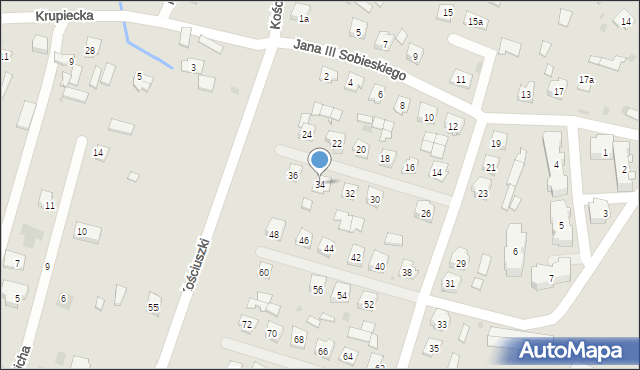 Narol, Króla Jana III Sobieskiego, 34, mapa Narol