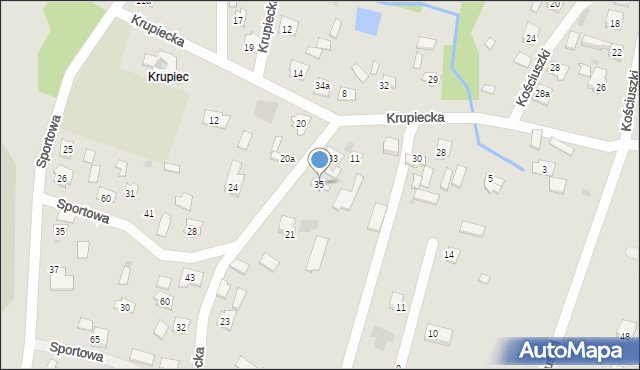Narol, Krupiecka, 35, mapa Narol