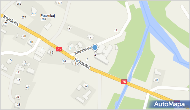 Nawojowa, Krańcowa, 4, mapa Nawojowa