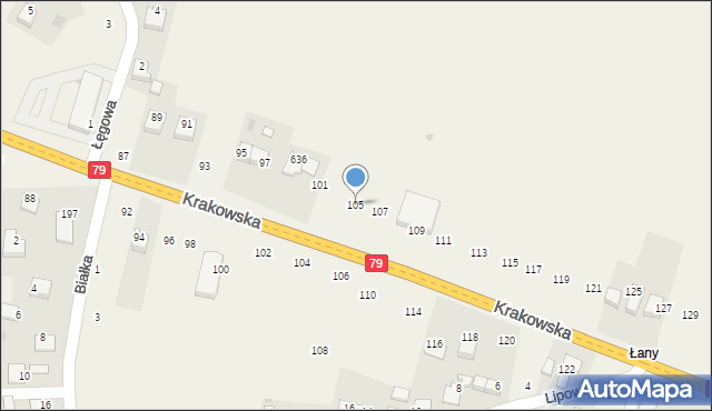 Nawojowa Góra, Krakowska, 105, mapa Nawojowa Góra