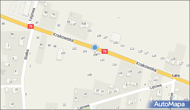 Nawojowa Góra, Krakowska, 106, mapa Nawojowa Góra