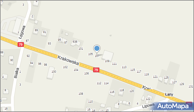 Nawojowa Góra, Krakowska, 107, mapa Nawojowa Góra