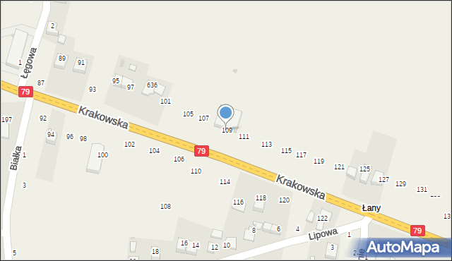 Nawojowa Góra, Krakowska, 109, mapa Nawojowa Góra